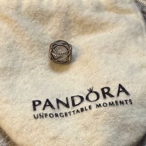 Pandora Silver Openwork Swirl Bead Charm - Silver